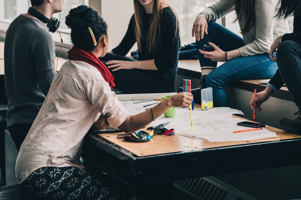 Participants working together at a table